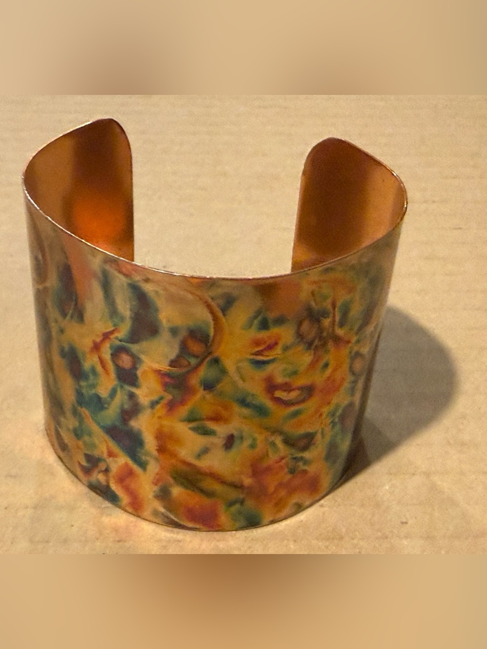 Iridescent Multicolor Metal Cuff Bracelet - Unbranded